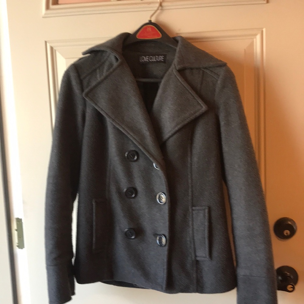 Grey pea coat